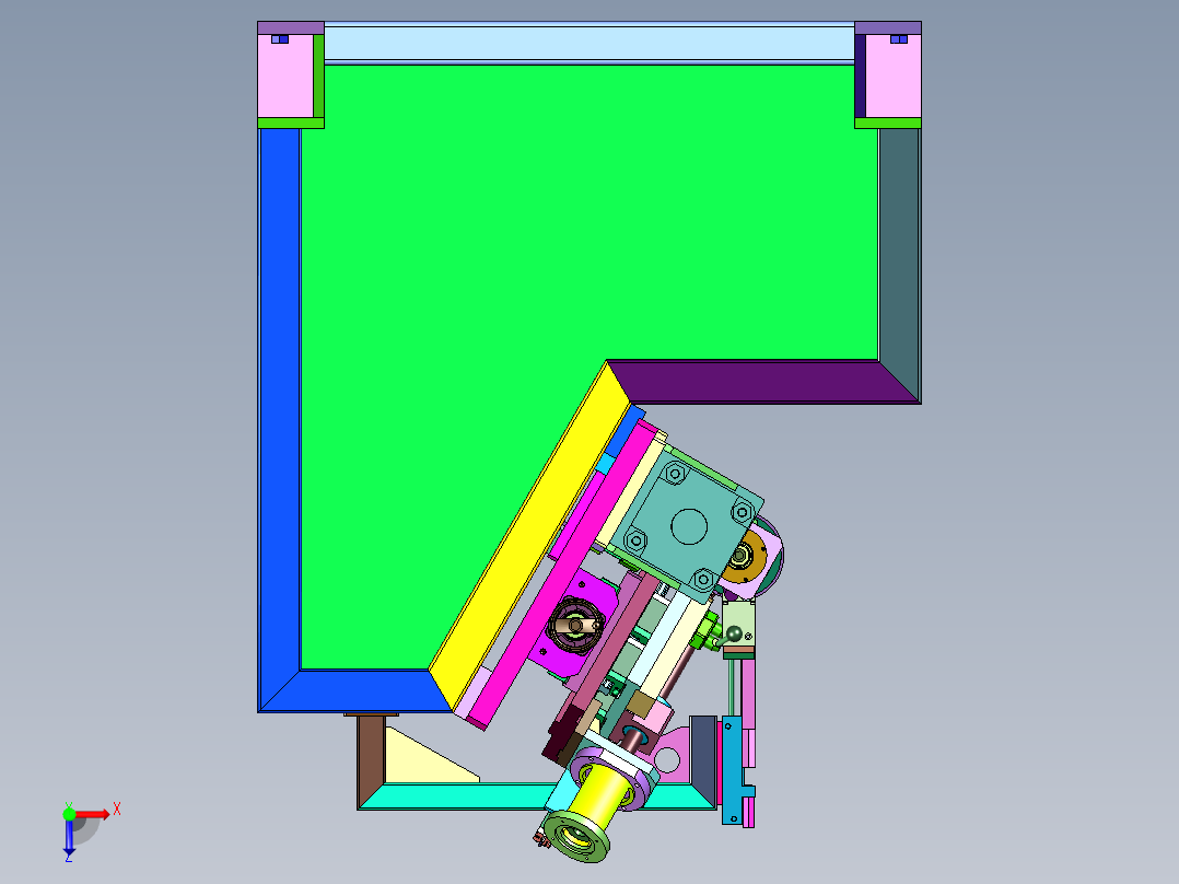 精密非标定制车铣一体机床俯视图