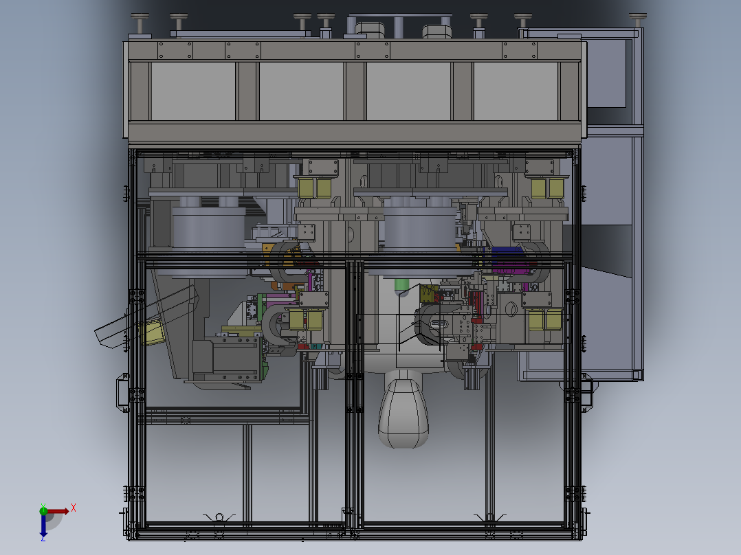 半自动端子插入机装配俯视图