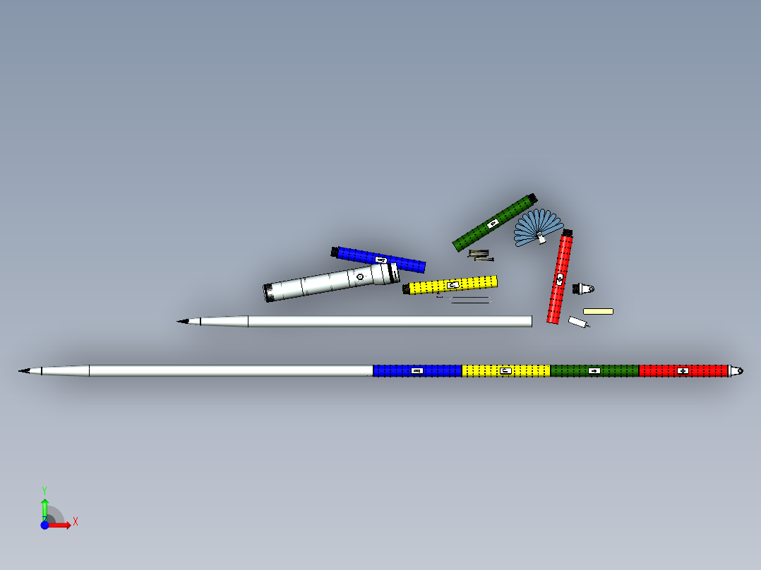 露营步行杆前视图