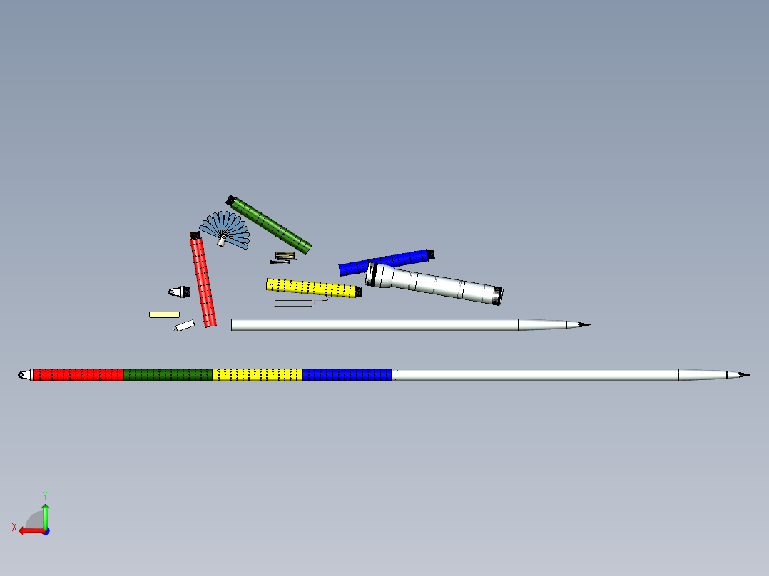 露营步行杆后视图