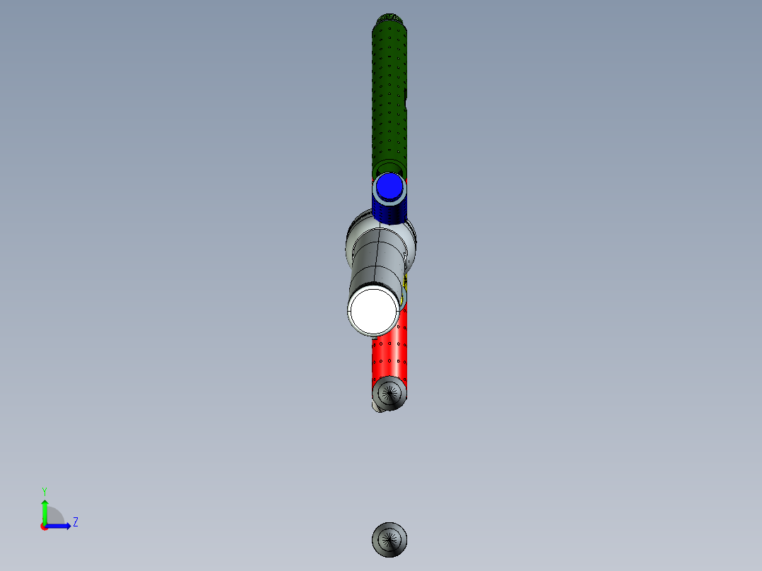 露营步行杆左视图