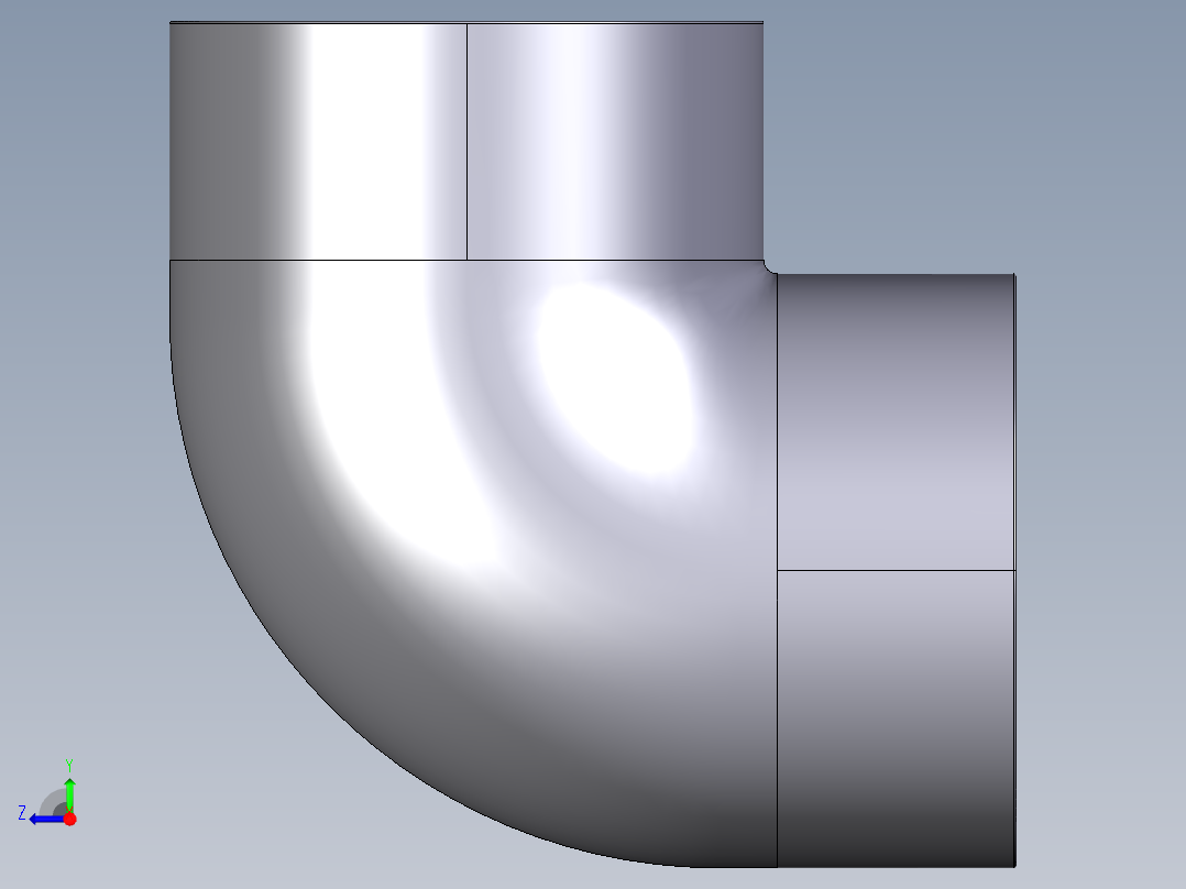 2GLV 90用溶剂焊接插座弯头右视图