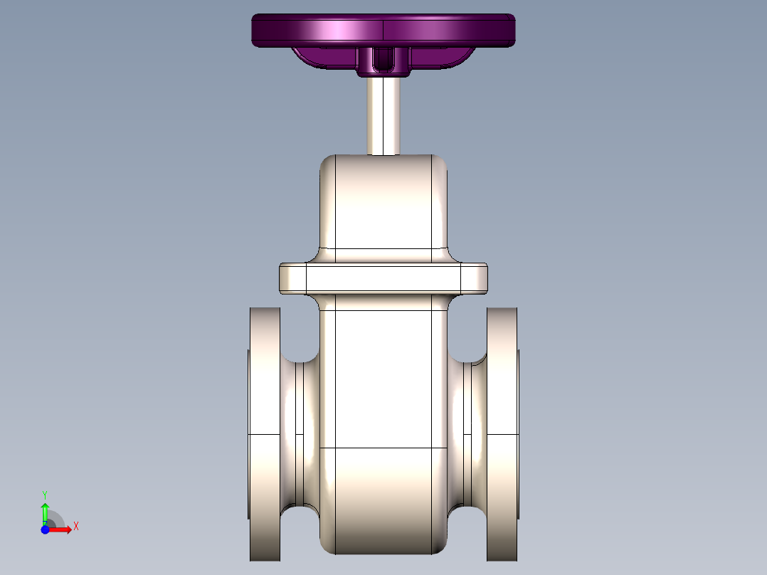 阀门模型GATE_VALVE前视图