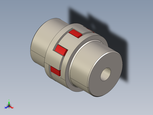 弹性联轴器1正等轴测缩略图