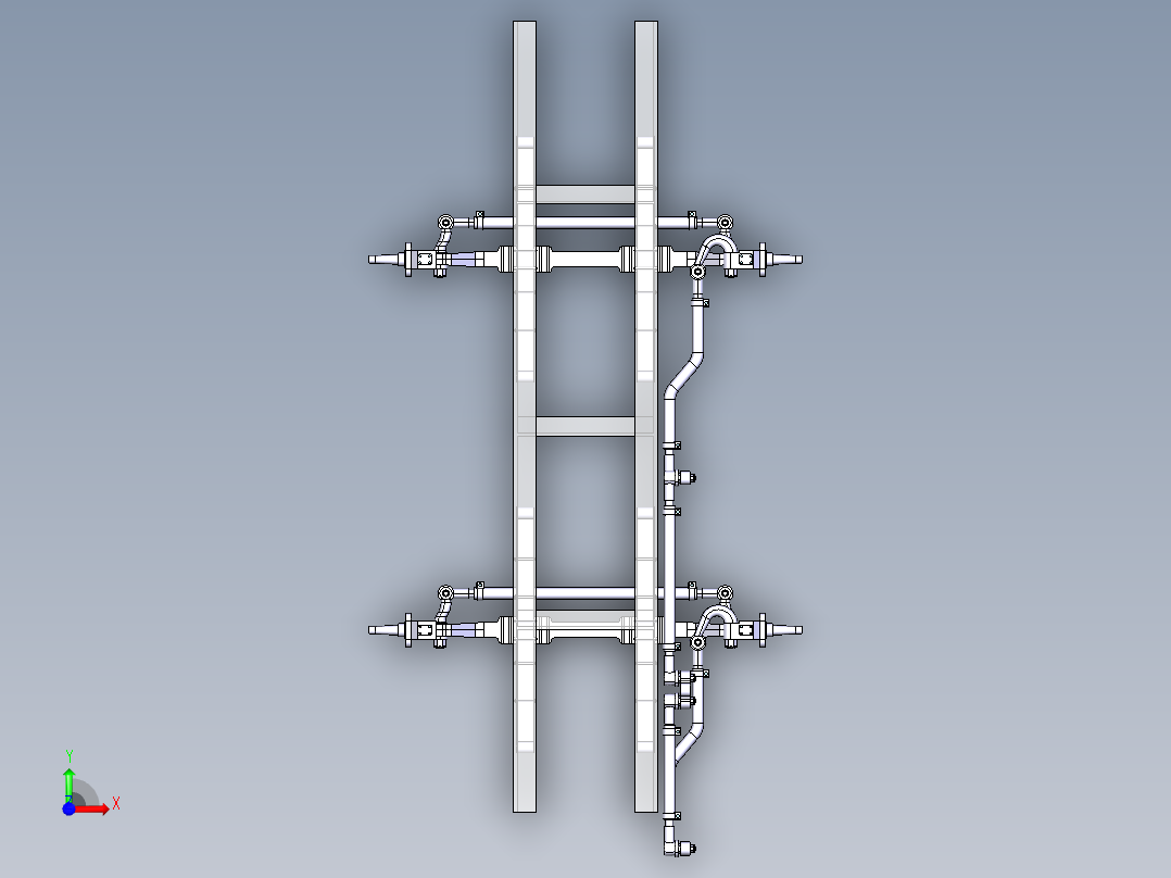 JX363-某货车双前桥转向系统优化设计【含三维+CAD图+文档】前视图