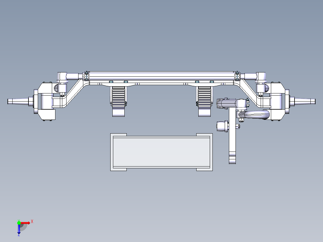 JX363-某货车双前桥转向系统优化设计【含三维+CAD图+文档】俯视图
