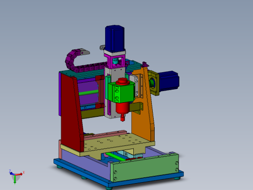 量产台式微型CNC三轴（sw17+工程图）