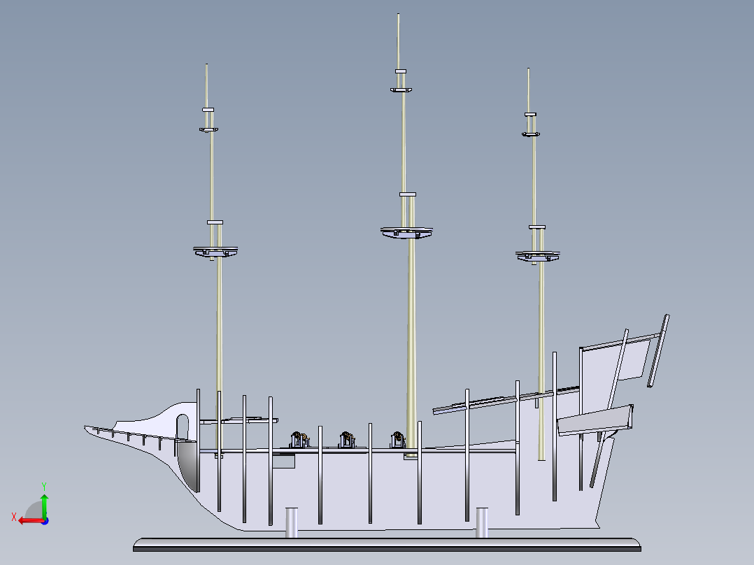 金鹿号古帆船后视图