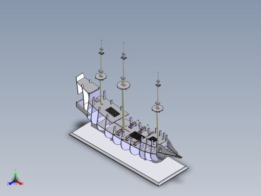 金鹿号古帆船正等轴测缩略图