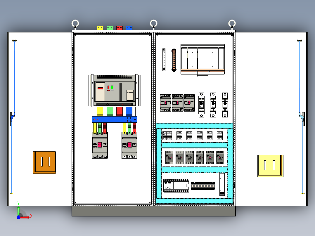 万能断路器刀开关plc控制柜前视图