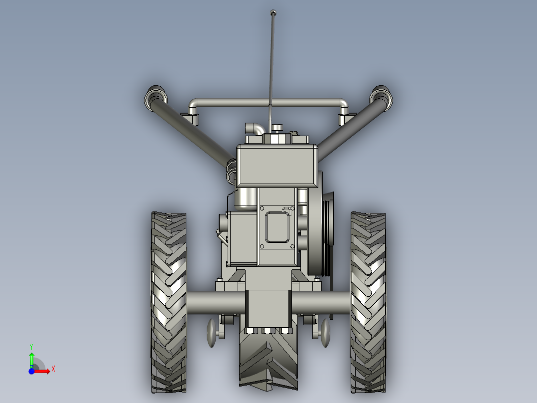 柴油旋耕机手扶配套的开沟机前视图