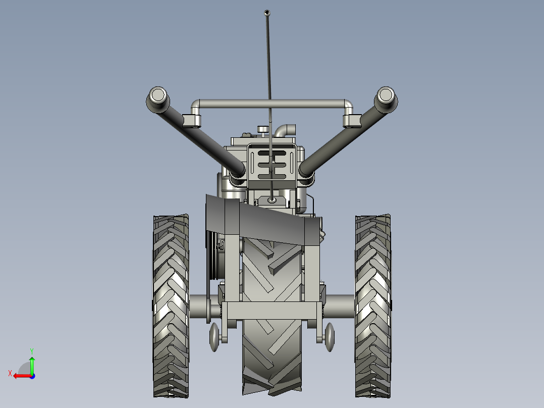 柴油旋耕机手扶配套的开沟机后视图