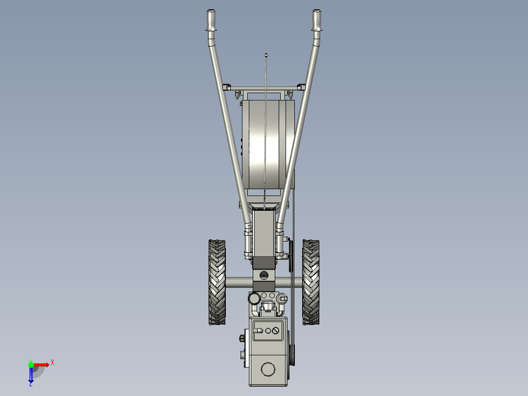 柴油旋耕机手扶配套的开沟机俯视图