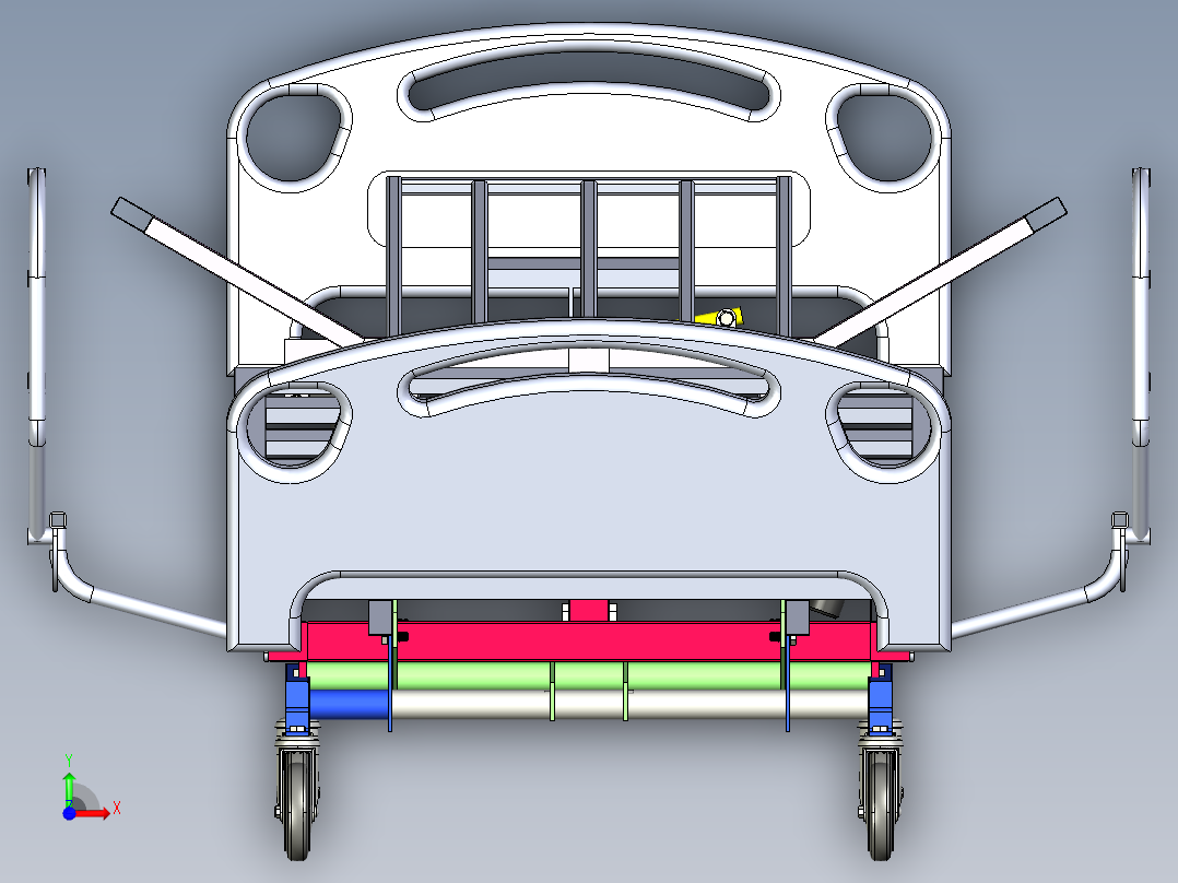 病床框架结构前视图