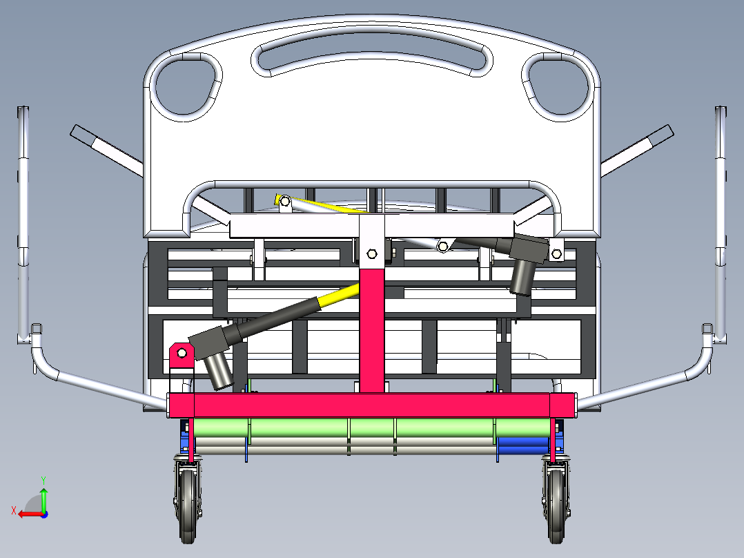 病床框架结构后视图