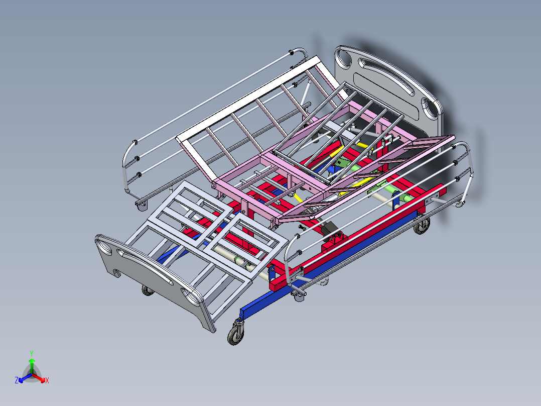 病床框架结构正等轴测图