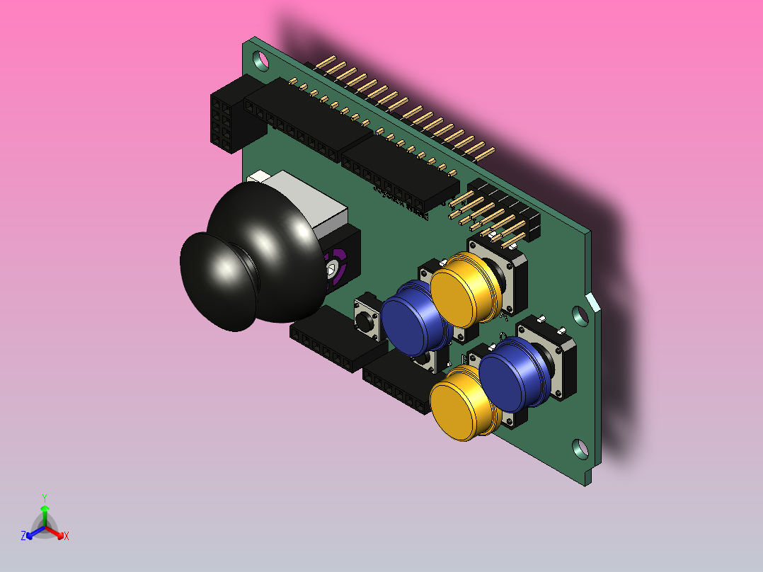 Arduino 操纵杆扩展板正等轴测图