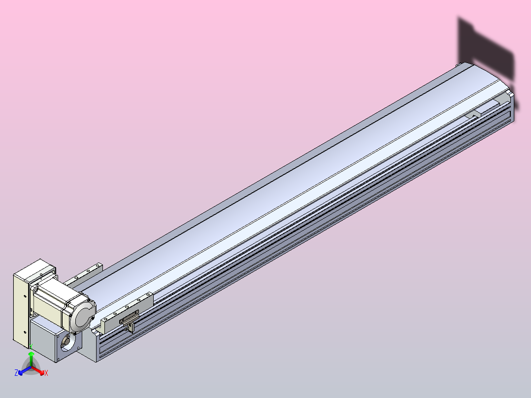 皮带直线轴半封闭可选导轨TPA-HNB-175D-140-L1050-LU-C-P75-N3主视图