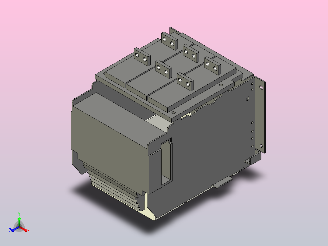 NXAF16N_H08-12 3P抽屉式万能式断路器三维模型202212主视图