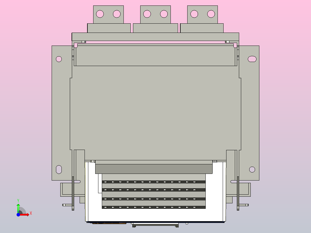 NXAF16N_H08-12 3P抽屉式万能式断路器三维模型202212前视图
