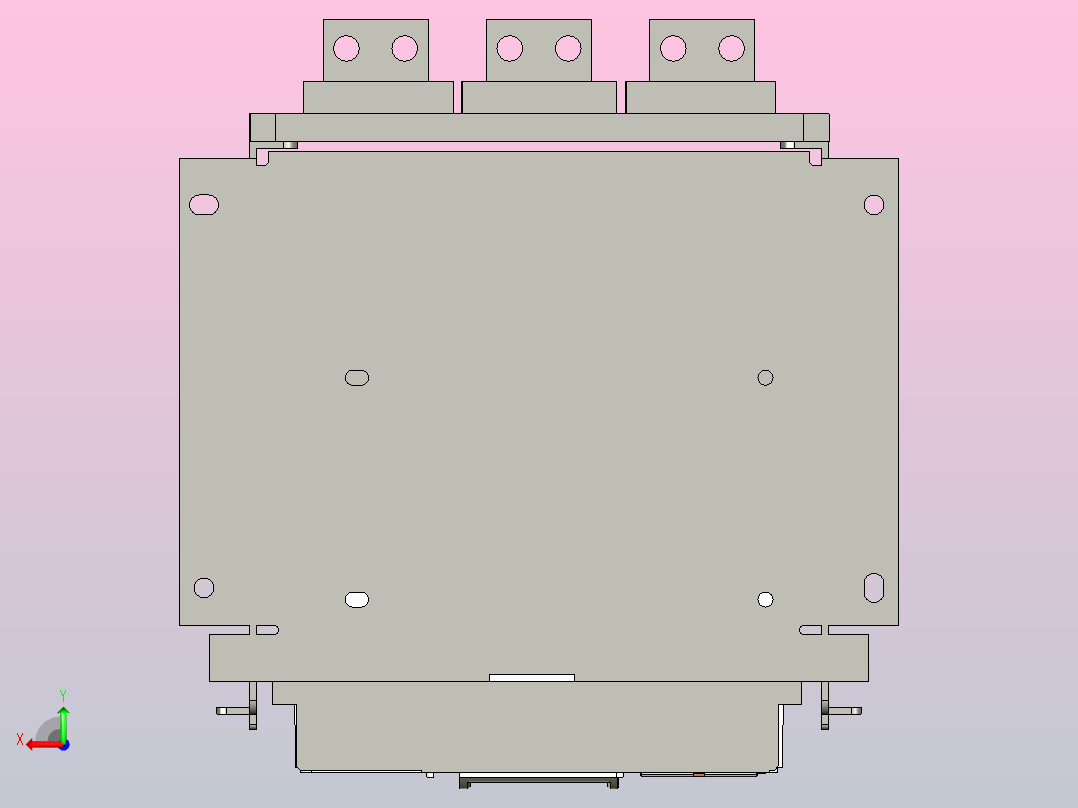 NXAF16N_H08-12 3P抽屉式万能式断路器三维模型202212后视图