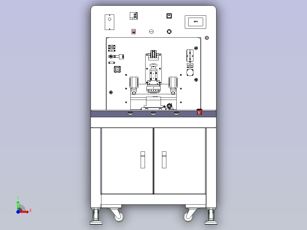 ACF热压贴附机总装3D图纸前视图