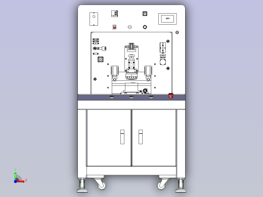 ACF热压贴附机总装3D图纸前视缩略图