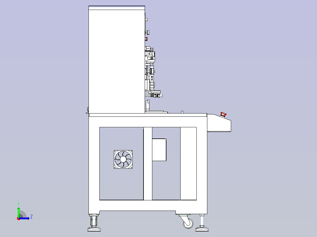 ACF热压贴附机总装3D图纸左视图