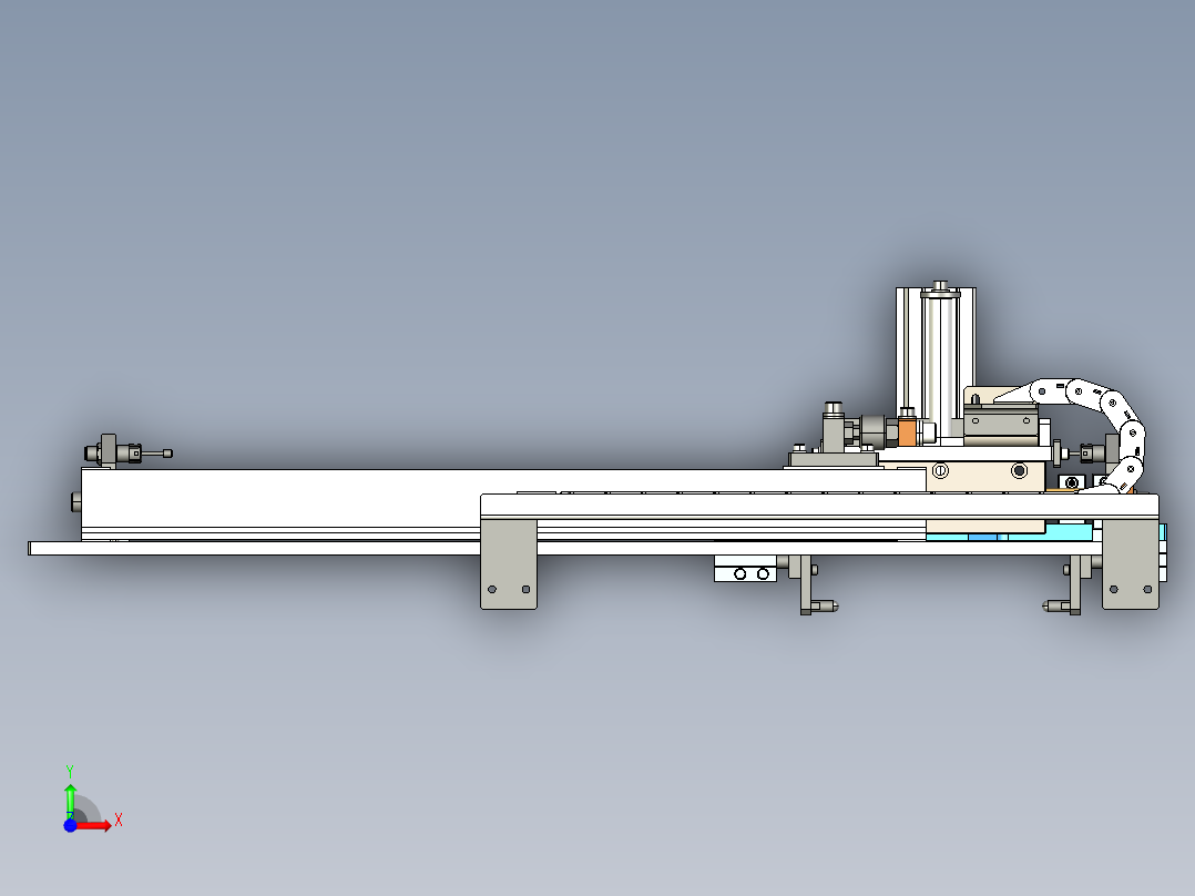 往返滑动的定位机构3D模型前视图