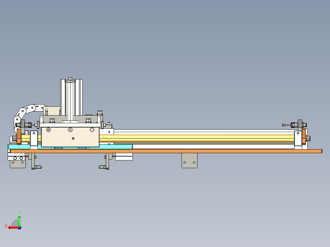 往返滑动的定位机构3D模型后视图