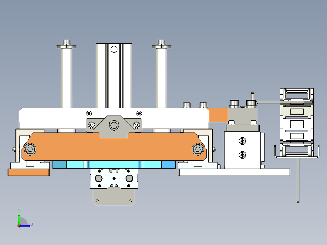往返滑动的定位机构3D模型左视图