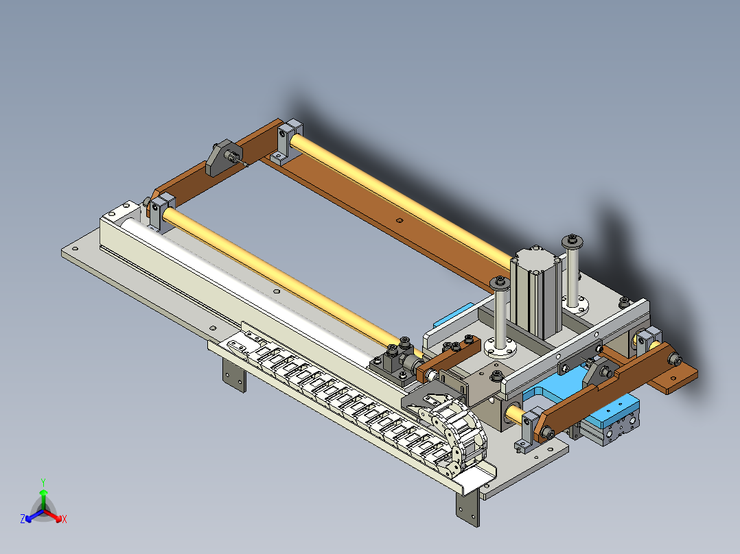 往返滑动的定位机构3D模型正等轴测图