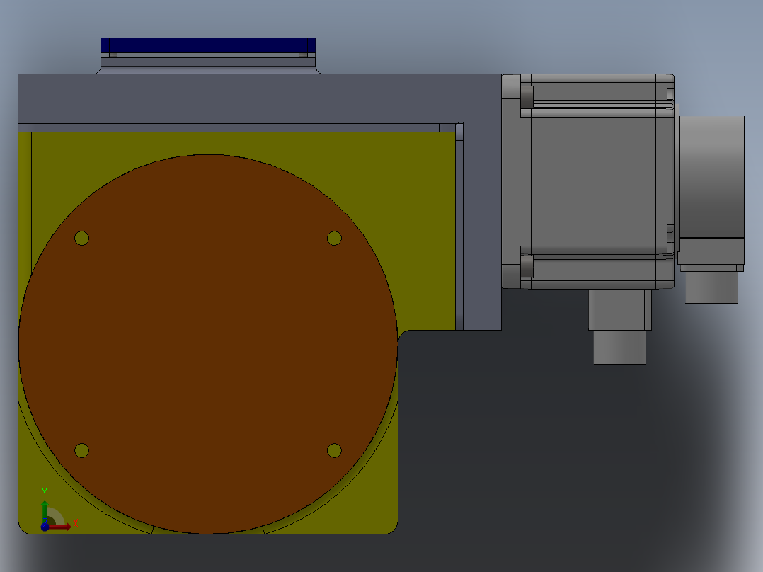 两轴分度转台sw20可编辑前视图