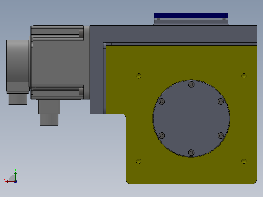 两轴分度转台sw20可编辑后视图