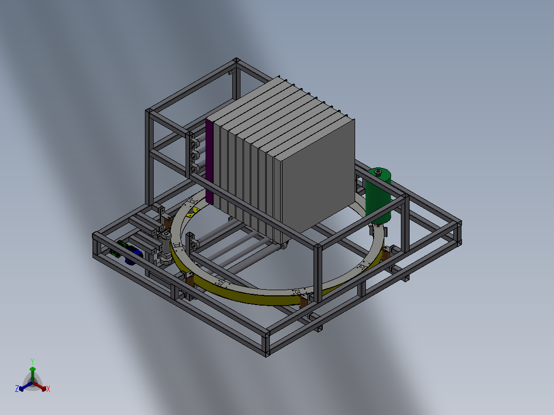 F768 夹心板打包机SW正等轴测图