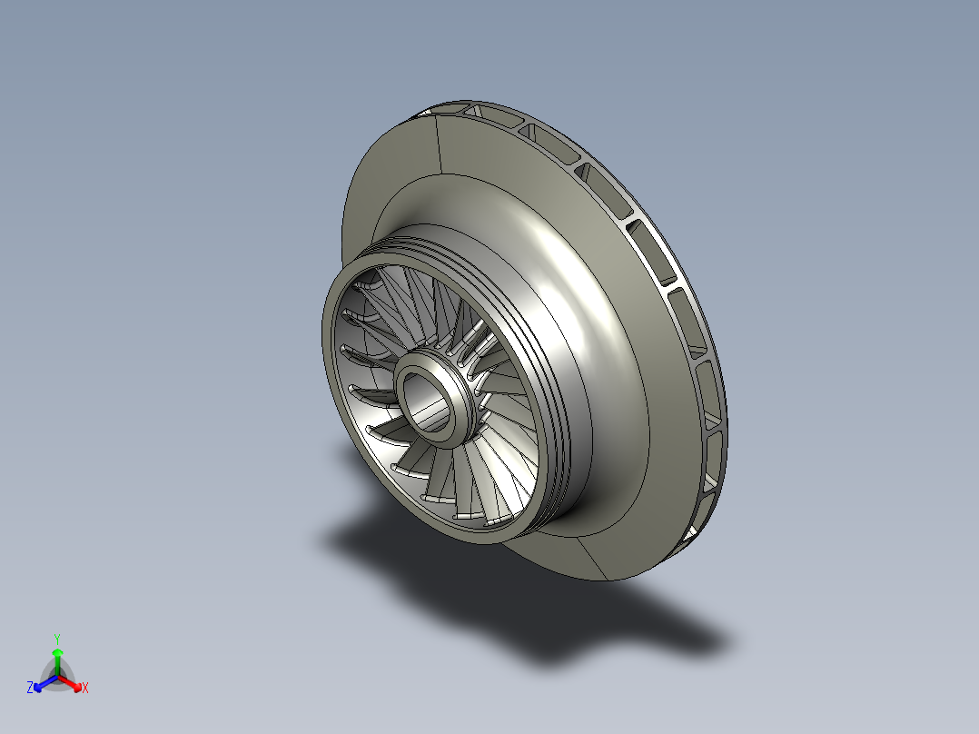 封闭叶轮正等轴测图