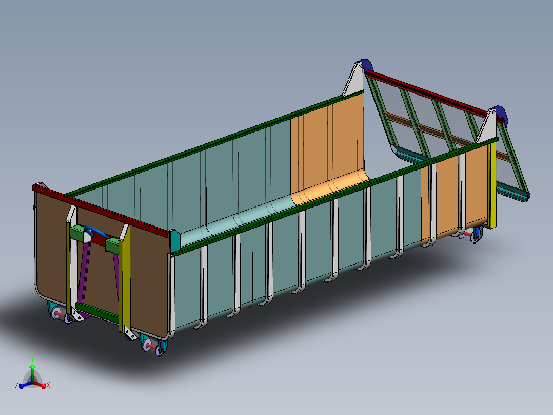 拉臂式垃圾车箱子模型