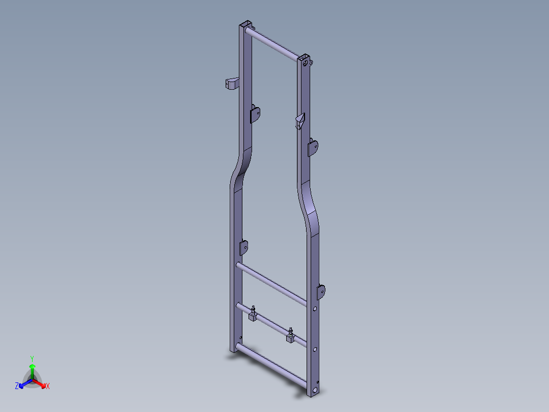 货车悬架底板钢结构3d图纸 钢板弹簧悬架底板钢结构3d三维模型