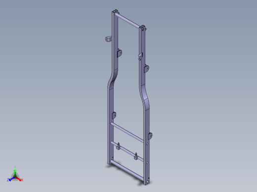 货车悬架底板钢结构3d图纸 钢板弹簧悬架底板钢结构3d三维模型