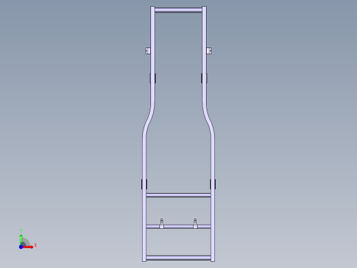 货车悬架底板钢结构3d图纸 钢板弹簧悬架底板钢结构3d三维模型前视缩略图