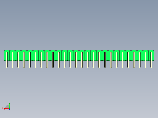 彩色公排针 100mil 2.54mm 系列-DS1022_green_2x26p_100mil_TypeD_rev1.0后视缩略图
