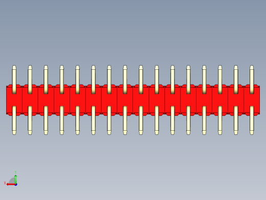 彩色公排针 100mil 2.54mm 系列-DS1022_red_32p_100mil_TypeSMT_rev1.0后视缩略图