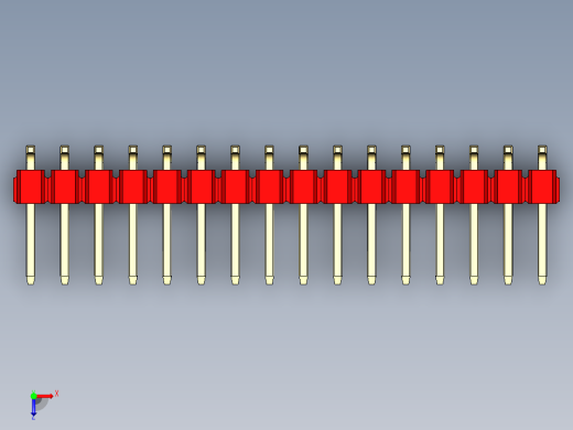 彩色公排针 100mil 2.54mm 系列-DS1022_red_32p_100mil_TypeSMT_rev1.0俯视缩略图