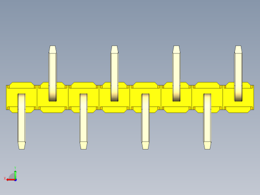 彩色公排针 100mil 2.54mm 系列-DS1022_yellow_08p_100mil_Type_SMT_R1_rev1.0后视缩略图