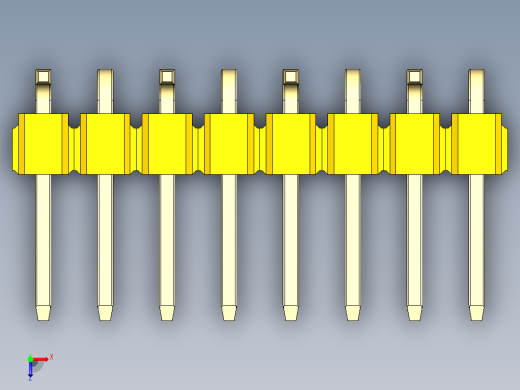 彩色公排针 100mil 2.54mm 系列-DS1022_yellow_08p_100mil_Type_SMT_R1_rev1.0俯视缩略图