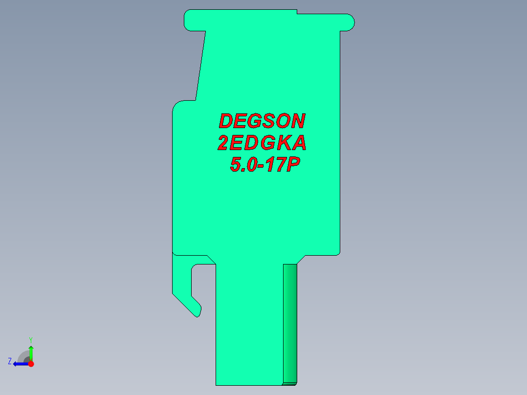 DEGSON 2EDG 系列 5.0mm 可插拔接线端子组-2EDGKA-5.0-17P-14-00AH右视图