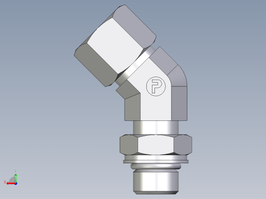 卡套式工业通用硬管接头EO_Adjustable_locknut_45_deg_elbow_VEE10SMORCF后视缩略图