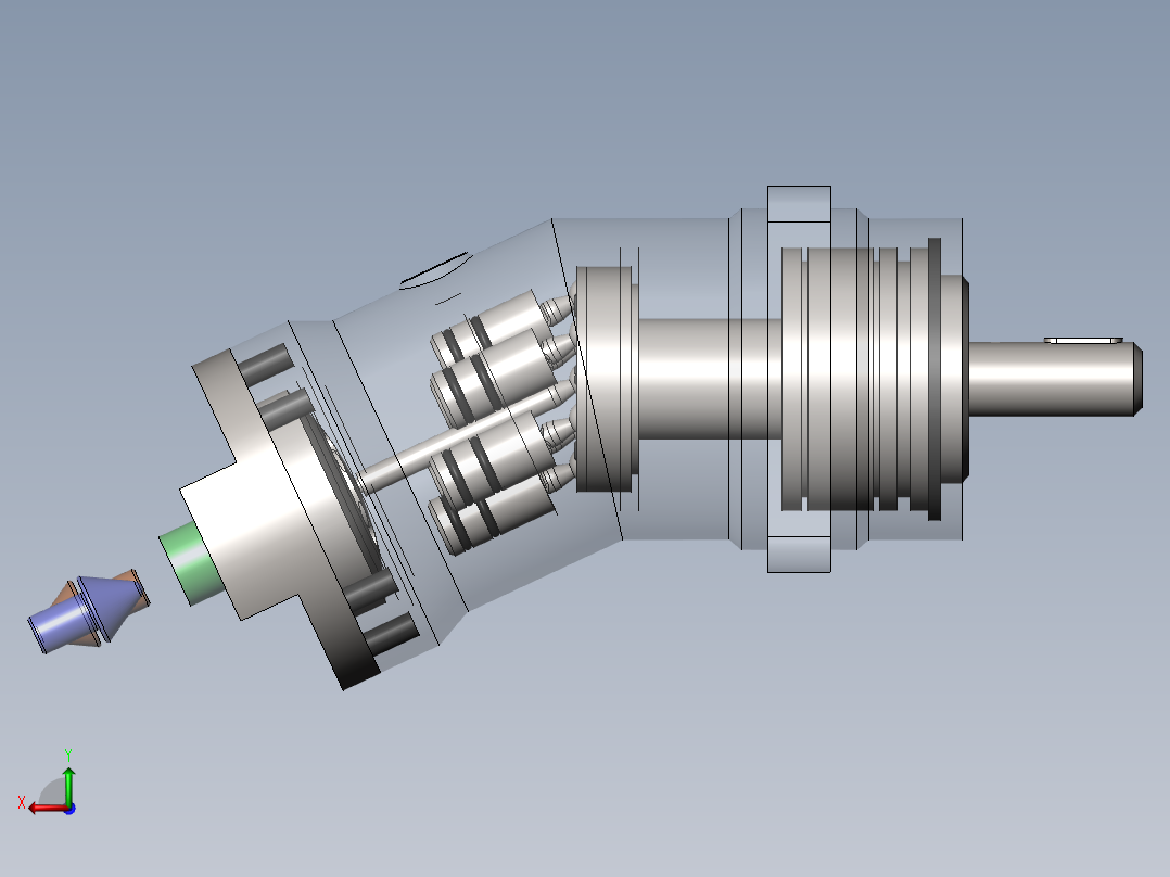 轴向柱塞泵简易结构后视图