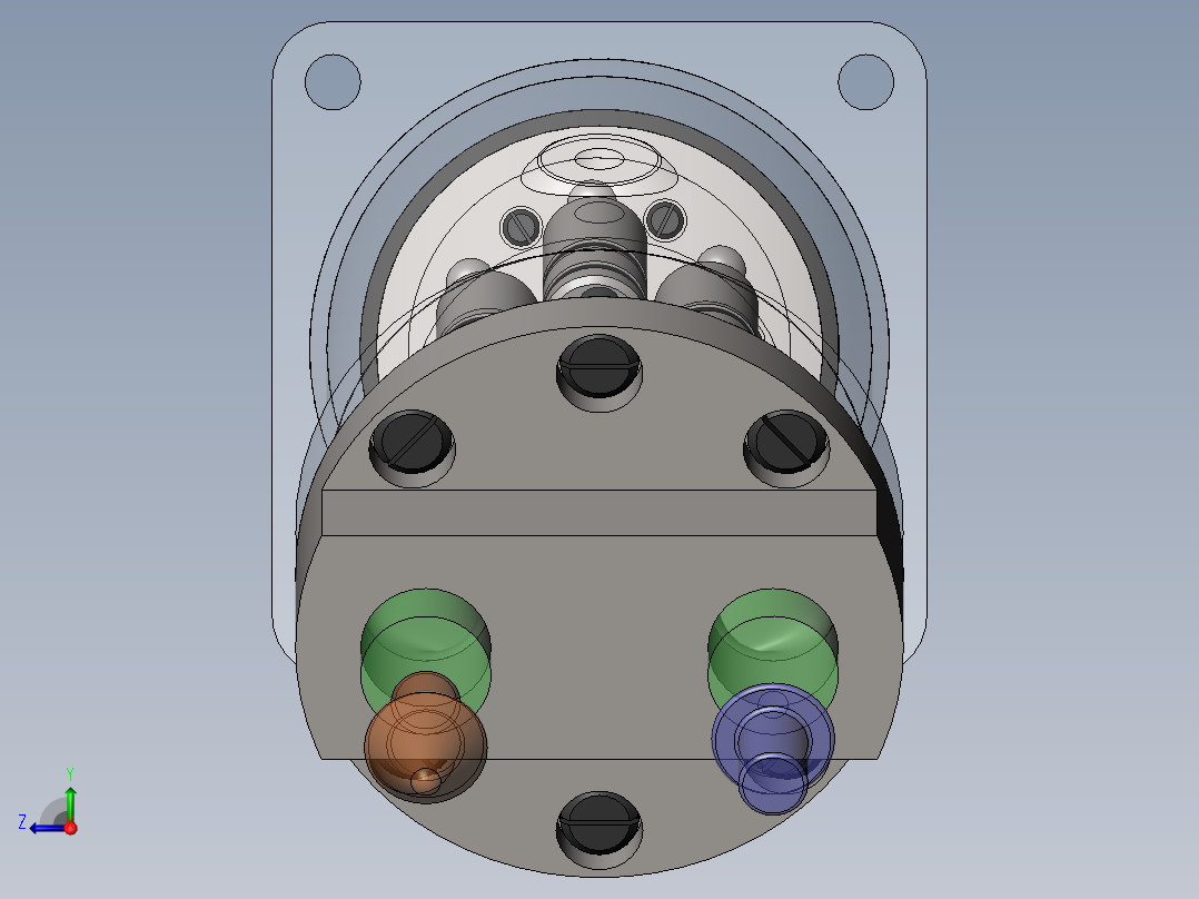 轴向柱塞泵简易结构右视图