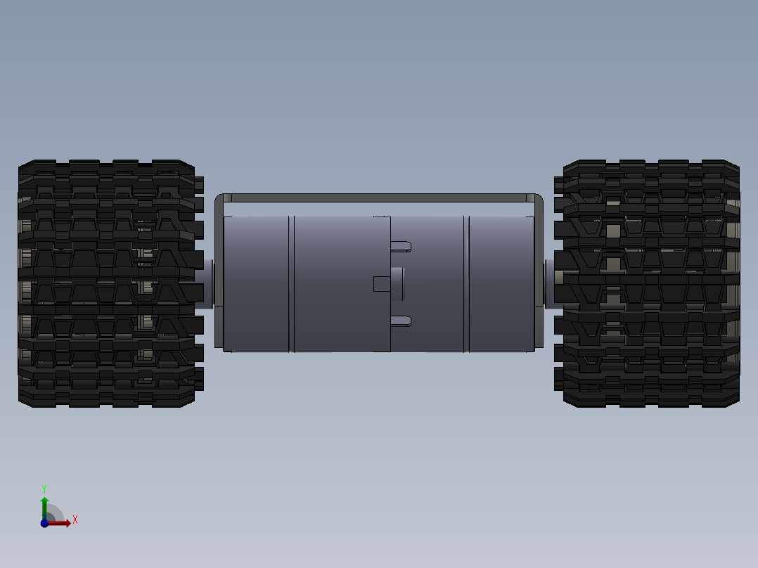 简易履带式底盘三维solidworks前视图